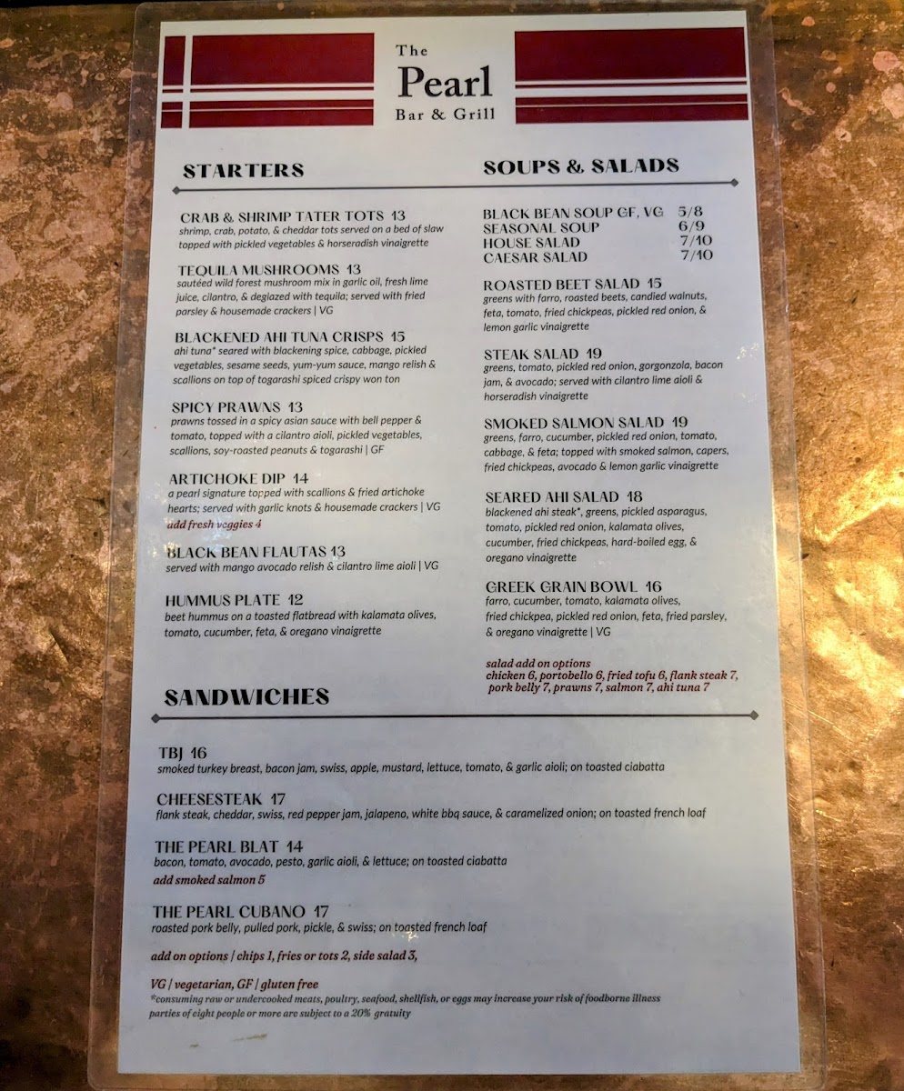 Menu The Pearl Bar & Grill-3