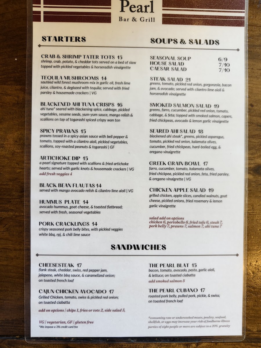 Menu The Pearl Bar & Grill-4