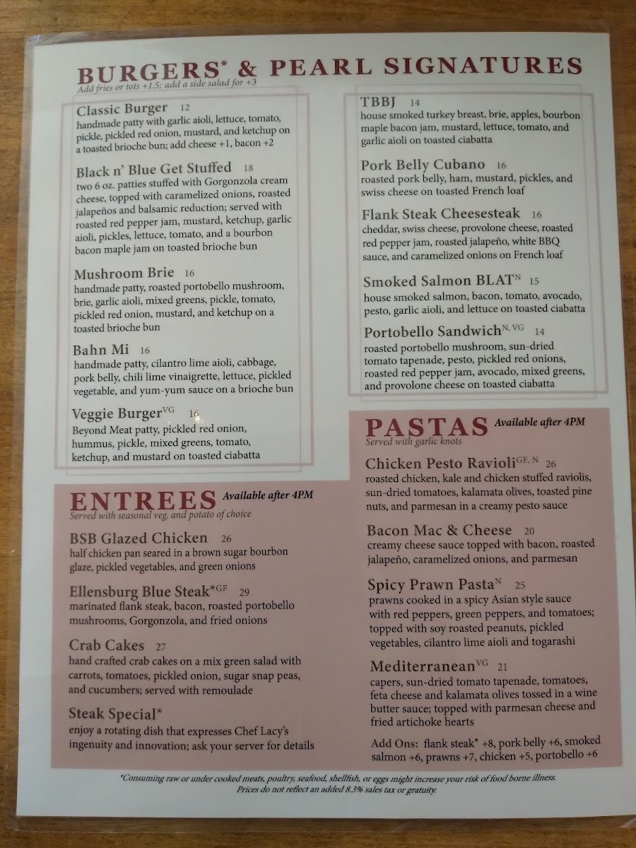 Menu The Pearl Bar & Grill-7