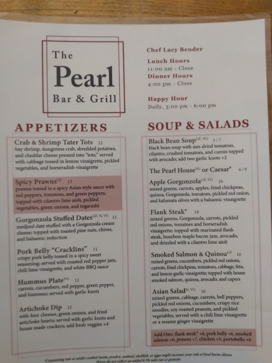 Menu The Pearl Bar & Grill-9